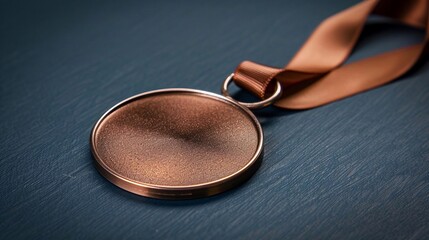 Medaglia di bronzo liscia con nastro marrone
