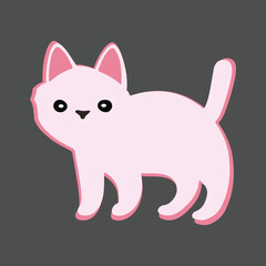 Cute cat cartoon funny character. pet collection. vector illustration.