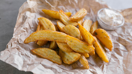 Fried potatoes in peasant style