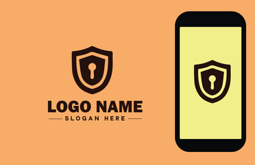 Security company icon Security firm Security agency Security service flat logo sign symbol editable vector