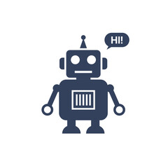 Ai robot bot illustration on transparent background.