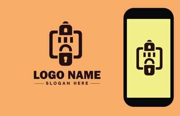 Security company icon Security firm Security agency Security service flat logo sign symbol editable vector