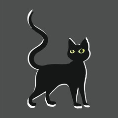 Cute cat cartoon funny character. pet collection. vector illustration.