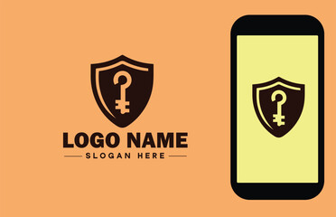 Security company icon Security firm Security agency Security service flat logo sign symbol editable vector