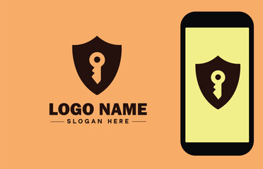 Security company icon Security firm Security agency Security service flat logo sign symbol editable vector