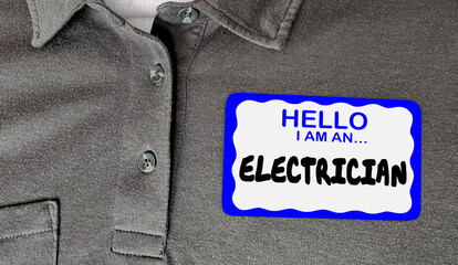 Hello I Am An Electrician Name Tag Sticker Job Career 3d Illustration