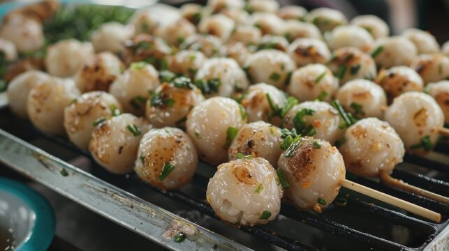 Close up of fishballs a beloved Filipino street food and snack