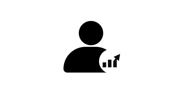Innovative Business Growth Chart Animation with Graphical Graff Sign and Contact Icon Transition &ndash; Ideal for Corporate Presentations and Reports