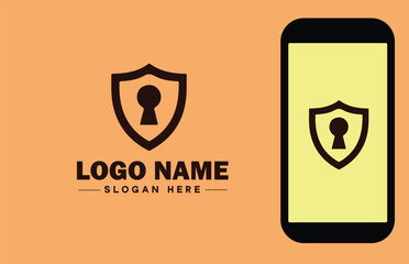 Security company icon Security firm Security agency Security service flat logo sign symbol editable vector