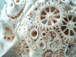 A detailed shot of interlocking gears, suitable for use in technical or mechanical contexts