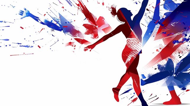 Immagine vettoriale dei Giochi Olimpici 2024 con colori della bandiera francese. Sfondo bianco 