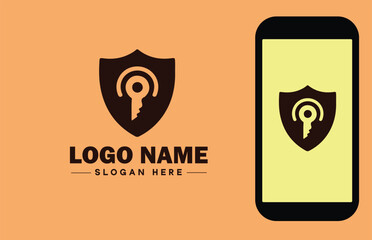 Security company icon Security firm Security agency Security service flat logo sign symbol editable vector