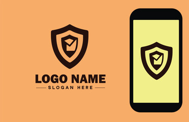 Security company icon Security firm Security agency Security service flat logo sign symbol editable vector