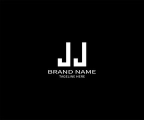 JJ letter logo design on black background. JJ creative initials letter logo concept. JJ unique design.