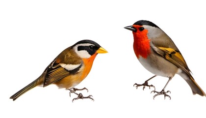Fototapeta premium Garden Birds on a plain background