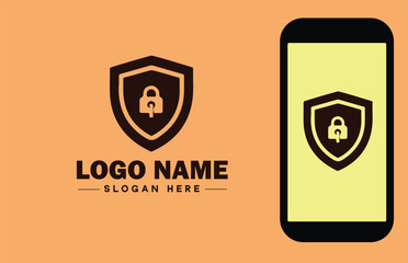 Security company icon Security firm Security agency Security service flat logo sign symbol editable vector