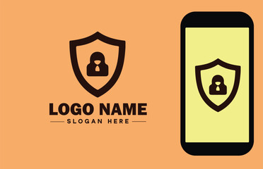 Security company icon Security firm Security agency Security service flat logo sign symbol editable vector