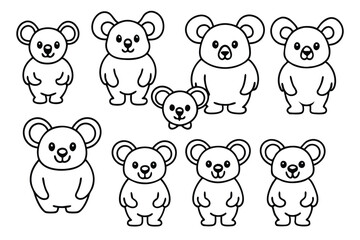 Fototapeta premium Koala line art illustration Design Concepts