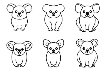 Koala line art illustration Design Concepts