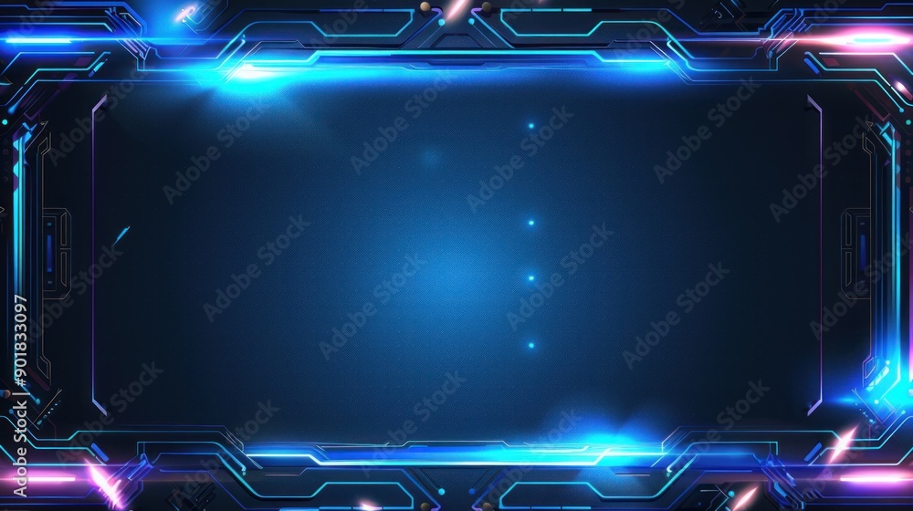 Aufkleber cyberpunk background display frame screen technology games background wallpaper ai generated image