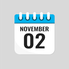 Icon page calendar day - 2 November