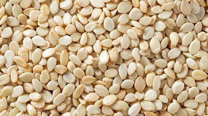 Close-up of Organic White Sesame seeds (Sesamum indicum) or white Til with shell in white ceramic bowl with the gradient background of White Sesame seeds. Close-up of Organic White Sesame seed
