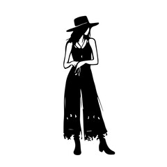 Stylish Women Silhouettes in Modern and Classic Outfits