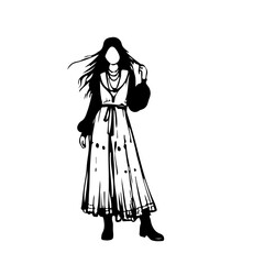 Stylish Women Silhouettes in Modern and Classic Outfits