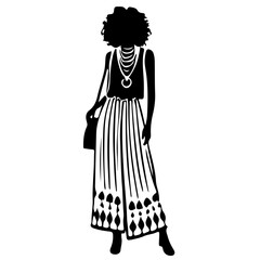 Stylish Women Silhouettes in Modern and Classic Outfits