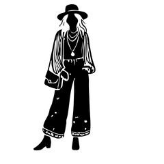 Stylish Women Silhouettes in Modern and Classic Outfits