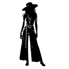 Stylish Women Silhouettes in Modern and Classic Outfits