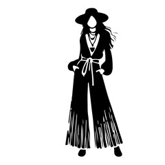 Stylish Women Silhouettes in Modern and Classic Outfits