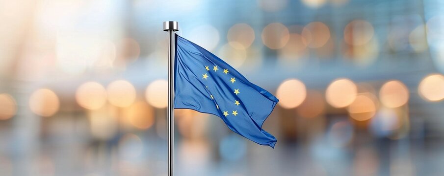 Flag of the European Union. EU. Symbol of the union of European states. Political, economic event. European Commission. Council of the European Union.