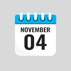 Icon page calendar day - 4 November
