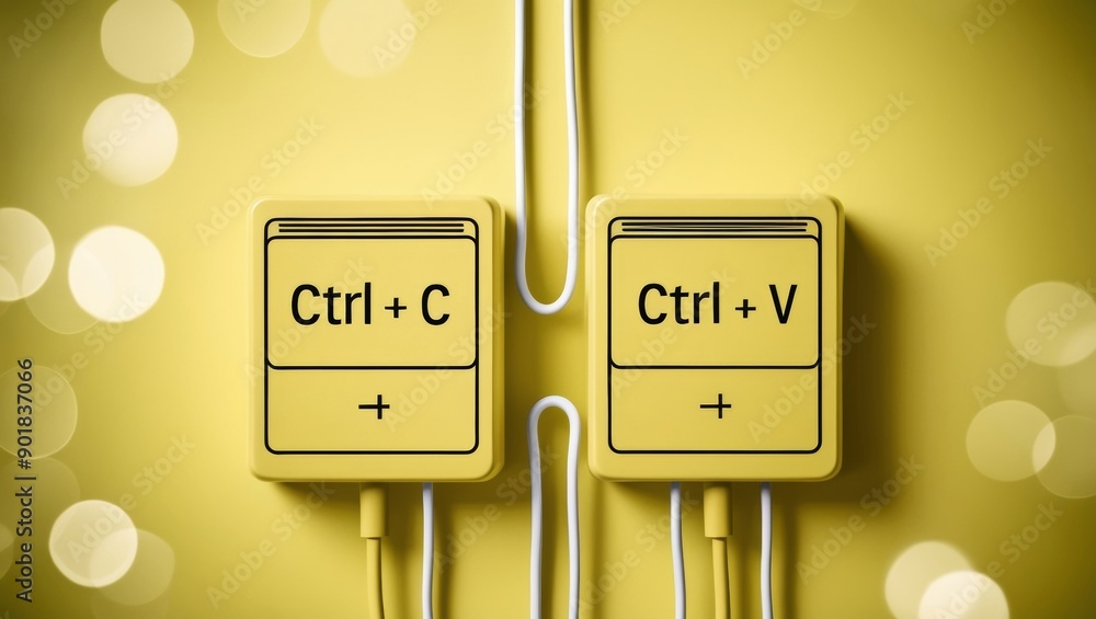 Aufkleber copy and paste keyboard keys illustration
