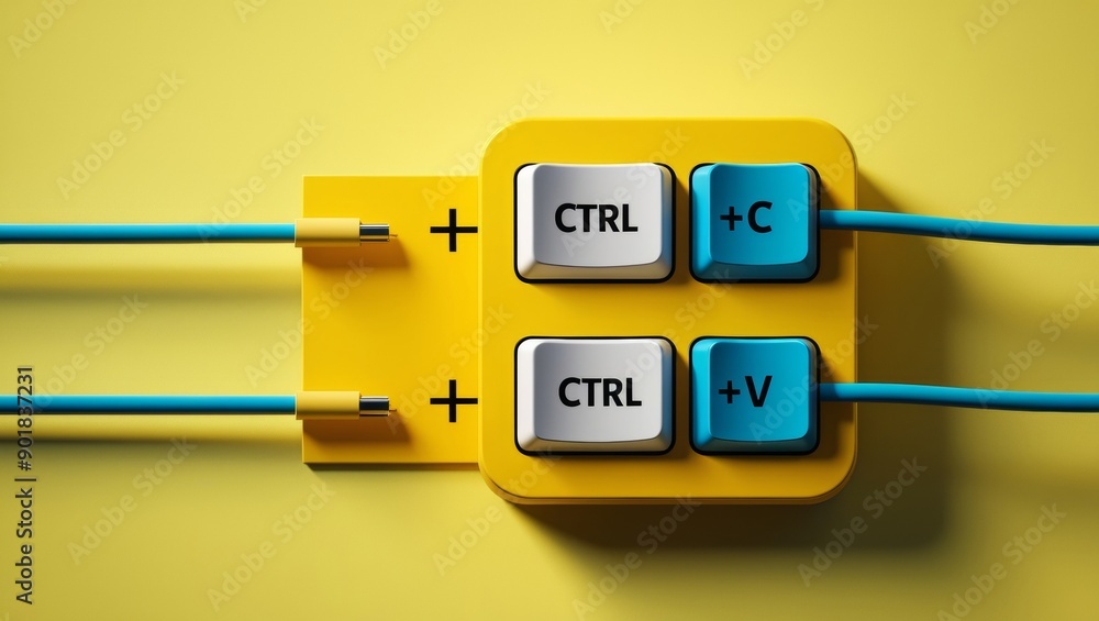 Poster Copy and Paste Keyboard Keys Illustration