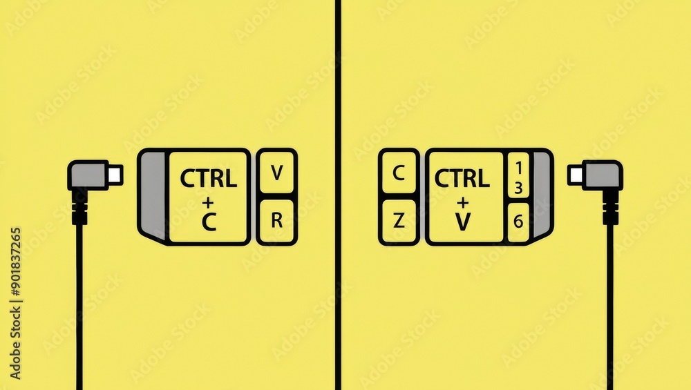 Poster copy and paste keyboard keys illustration