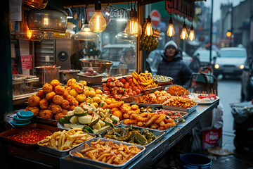 Obraz premium Fried Foods on Display
