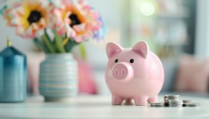 Obraz premium Piggy Bank On Table