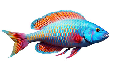 Fototapeta premium Parrotfish on White Background