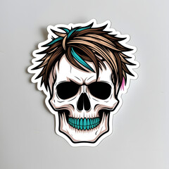 Obraz premium skull sticker with undercut