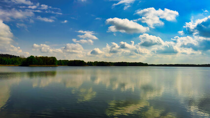 clouds reflected in water