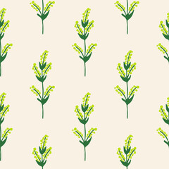 Floral seamless pattern. Cute summer background with flowers and leaves. Modern floral compositions. Fashion vector stock illustration for wallpaper, posters, card, fabric, textile