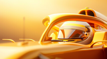 Fototapeta premium Detailed view of the F1 car s halo device, showcasing its safety structure, F1 car, driver protection