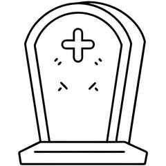 Obraz premium Halloween Grave Silhouette Vector illustration 