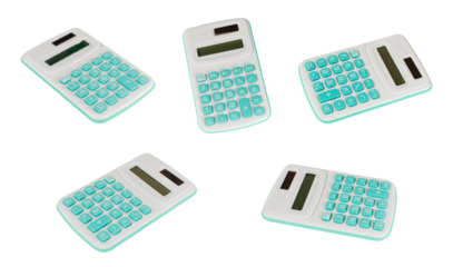 Calculator isolated on a blank background cutout.