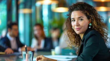 Leading Sustainable Change: Businesswoman Facilitating ESG Integration Discussion in Corporate Boardroom