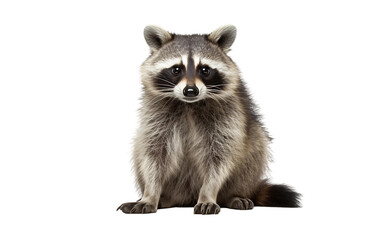 Cute raccoon with detailed fur and curious expression, ideal for wildlife and nature-themed projects.