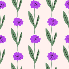 Floral seamless pattern. Cute summer background with flowers and leaves. Modern floral compositions. Fashion vector stock illustration for wallpaper, posters, card, fabric, textile
