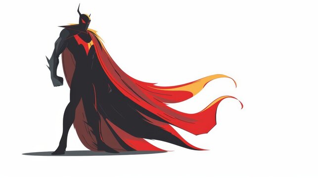 Heros nemesis, flat design illustration, threatening, isolated on white background